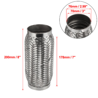 X Autohaux 45/50/55/65/70/75mm automobilio duslintuvas išmetimo lankstus vamzdis lankstus vamzdelis išmetimo jungties duslintuvas nerūdijantis plienas 160mm 200mm