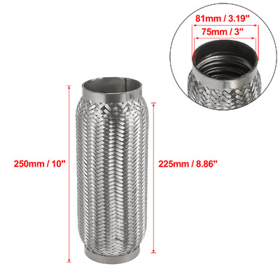 X Autohaux 45/50/55/65/70/75mm automobilio duslintuvas išmetimo lankstus vamzdis lankstus vamzdelis išmetimo jungties duslintuvas nerūdijantis plienas 160mm 200mm