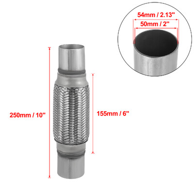 X Autohaux 45/50/55/65/70/75mm automobilio duslintuvas išmetimo lankstus vamzdis lankstus vamzdelis išmetimo jungties duslintuvas nerūdijantis plienas 160mm 200mm