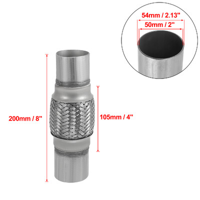 X Autohaux 45/50/55/65/70/75mm automobilio duslintuvas išmetimo lankstus vamzdis lankstus vamzdelis išmetimo jungties duslintuvas nerūdijantis plienas 160mm 200mm