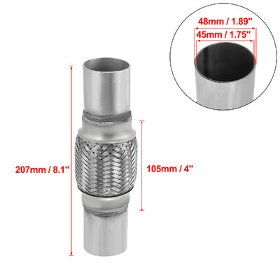 X Autohaux 45/50/55/65/70/75mm automobilio duslintuvas išmetimo lankstus vamzdis lankstus vamzdelis išmetimo jungties duslintuvas nerūdijantis plienas 160mm 200mm