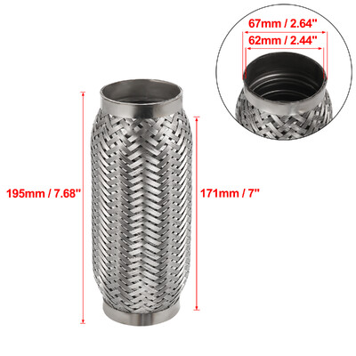 X Autohaux 45/50/55/65/70/75mm automobilio duslintuvas išmetimo lankstus vamzdis lankstus vamzdelis išmetimo jungties duslintuvas nerūdijantis plienas 160mm 200mm