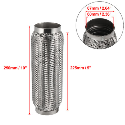 X Autohaux 45/50/55/65/70/75mm automobilio duslintuvas išmetimo lankstus vamzdis lankstus vamzdelis išmetimo jungties duslintuvas nerūdijantis plienas 160mm 200mm