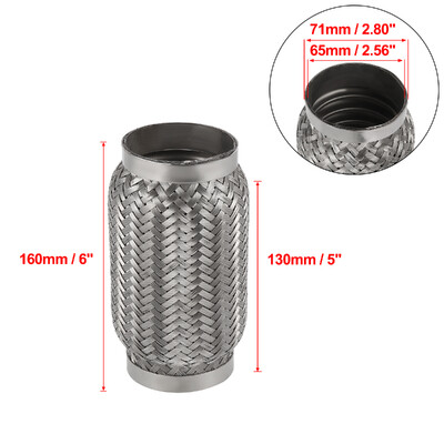 X Autohaux 45/50/55/65/70/75mm automobilio duslintuvas išmetimo lankstus vamzdis lankstus vamzdelis išmetimo jungties duslintuvas nerūdijantis plienas 160mm 200mm