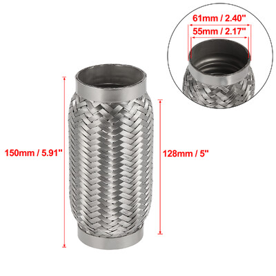 X Autohaux 45/50/55/65/70/75mm automobilio duslintuvas išmetimo lankstus vamzdis lankstus vamzdelis išmetimo jungties duslintuvas nerūdijantis plienas 160mm 200mm