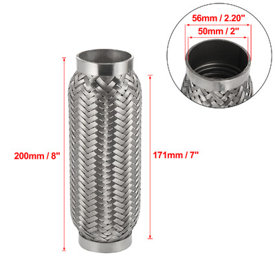X Autohaux 45/50/55/65/70/75mm automobilio duslintuvas išmetimo lankstus vamzdis lankstus vamzdelis išmetimo jungties duslintuvas nerūdijantis plienas 160mm 200mm