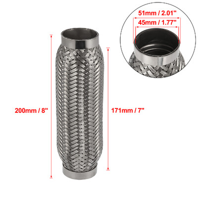 X Autohaux 45/50/55/65/70/75mm automobilio duslintuvas išmetimo lankstus vamzdis lankstus vamzdelis išmetimo jungties duslintuvas nerūdijantis plienas 160mm 200mm