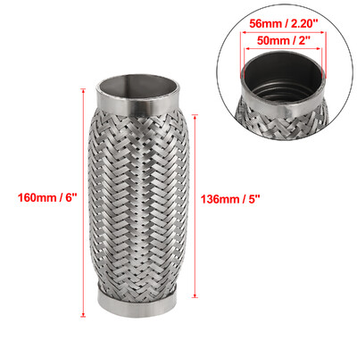 X Autohaux 45/50/55/65/70/75mm automobilio duslintuvas išmetimo lankstus vamzdis lankstus vamzdelis išmetimo jungties duslintuvas nerūdijantis plienas 160mm 200mm