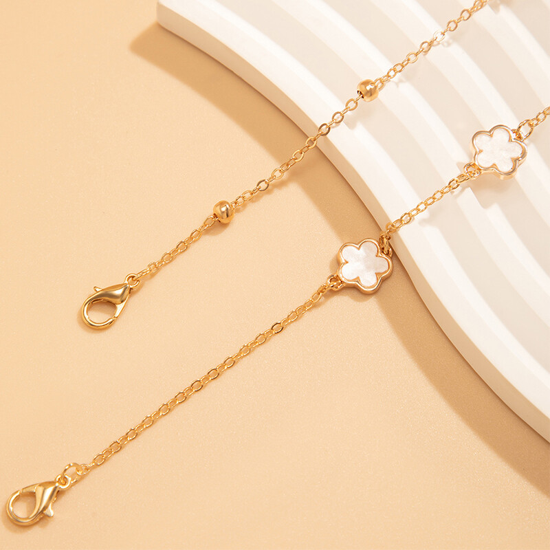 Clover Beach Anklet Braclet Prabangūs penkių lapų gėlių kojų apyrankės moterims 2024 m. Nauji vasaros aksesuarai madingi papuošalai