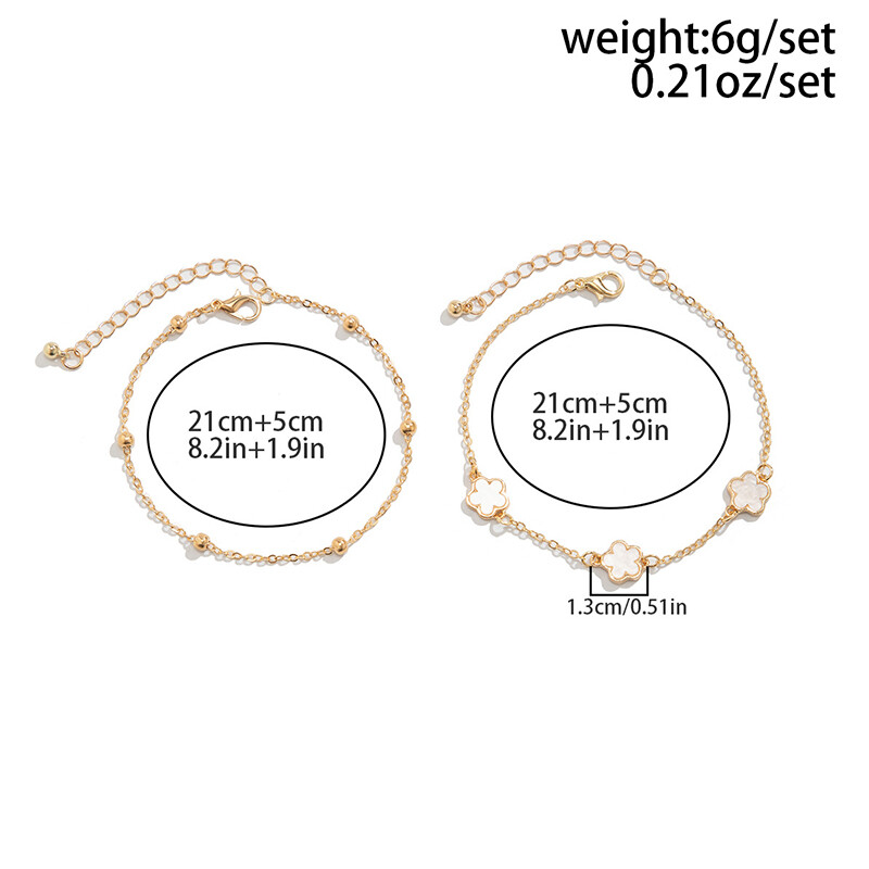 Clover Beach Anklet Braclet Prabangūs penkių lapų gėlių kojų apyrankės moterims 2024 m. Nauji vasaros aksesuarai madingi papuošalai