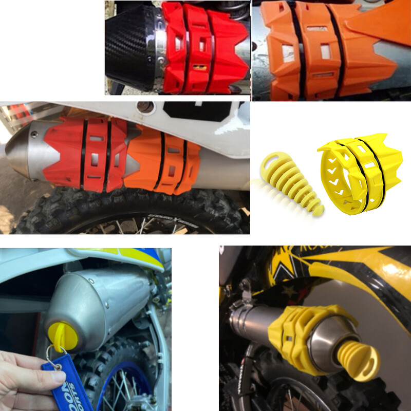 Motorkerékpár hangtompító kerek Moto kipufogó kipufogó védőburkolat Kipufogócső dugó készlet KTM Yamaha Husqvarna Dirt Pit Bike-hoz