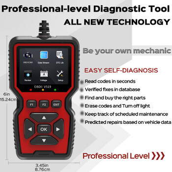 OBD2 Scanner Live Data Professional Mechanic OBDII Diagnostic Code Reader for Check Engine Light