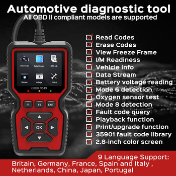 OBD2 Scanner Live Data Professional Mechanic OBDII Diagnostic Code Reader for Check Engine Light