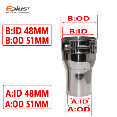 Eplus universālie automašīnu piederumi nerūsējošā tērauda izplūdes caurules reduktora adapteris motociklam izplūdes trokšņa slāpētāja cauruļvads metināta caurule