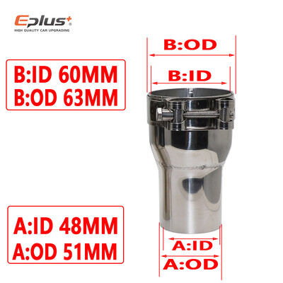 Eplus universālie automašīnu piederumi nerūsējošā tērauda izplūdes caurules reduktora adapteris motociklam izplūdes trokšņa slāpētāja cauruļvads metināta caurule
