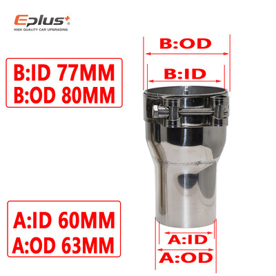Eplus universālie automašīnu piederumi nerūsējošā tērauda izplūdes caurules reduktora adapteris motociklam izplūdes trokšņa slāpētāja cauruļvads metināta caurule