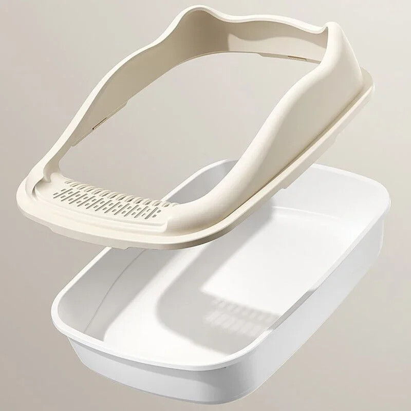 Kačių kraiko dėžė mažoms katėms gyvūnams Pusiau uždaras kačių šunų dėklas su kasteliu Ekskrementų dresūros smėlio kraiko dėžutės kačių priedai