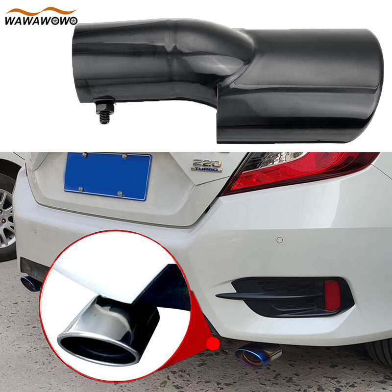 1 buc. Vârf tobă de eșapament universală, țeavă rotundă din oțel inoxidabil, coadă de evacuare cromată pentru Honda Civic 10th Gen 4dr Sedan 2016 2017