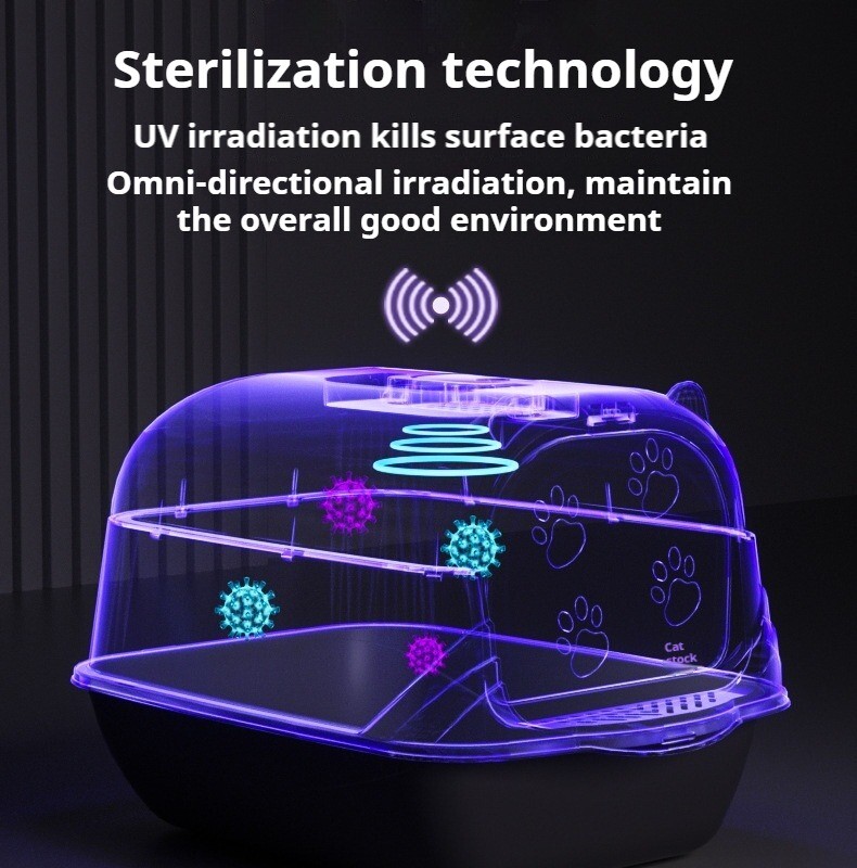Kaķu pakaišu kaste Dezodorants Pilnībā slēgta liela izmēra kaķu tualete Īpaši liels, šļakatām necaurlaidīgs dezodorants, pārnēsājama kaķu smilšu kaste