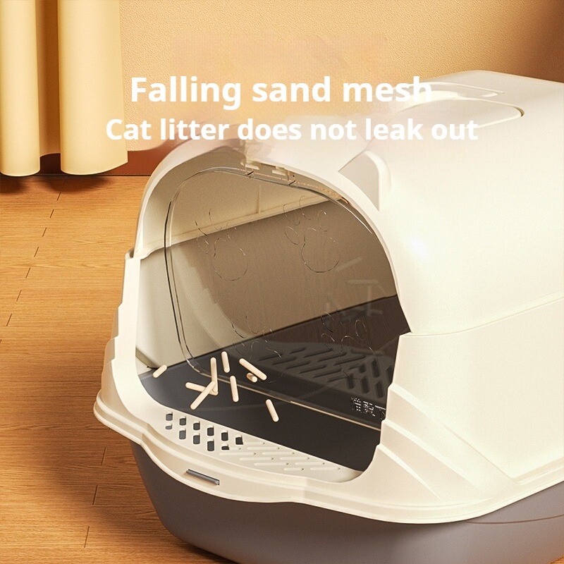 Kaķu pakaišu kaste Dezodorants Pilnībā slēgta liela izmēra kaķu tualete Īpaši liels, šļakatām necaurlaidīgs dezodorants, pārnēsājama kaķu smilšu kaste