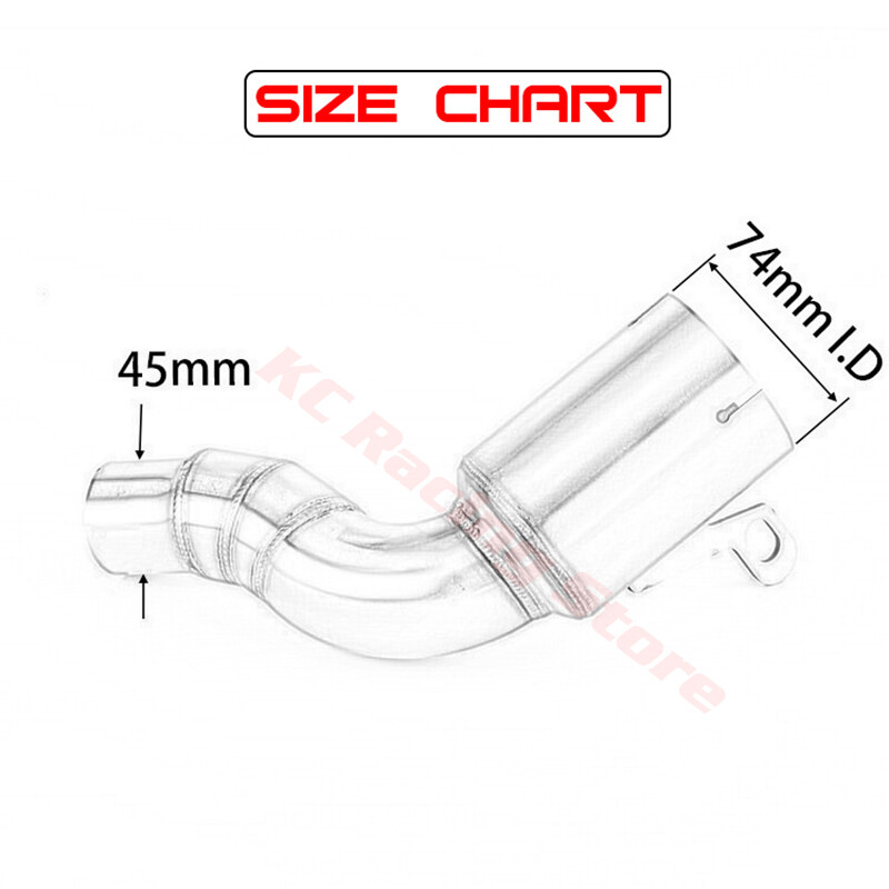 Skirta KTM RC DUKE 125 250 390 ADV Advanture 2020 2021 2022 Išmetimo 45 mm vidurinė jungtis Cut-Cat katalizatoriaus alkūninio vamzdžio vamzdžio kolektorius