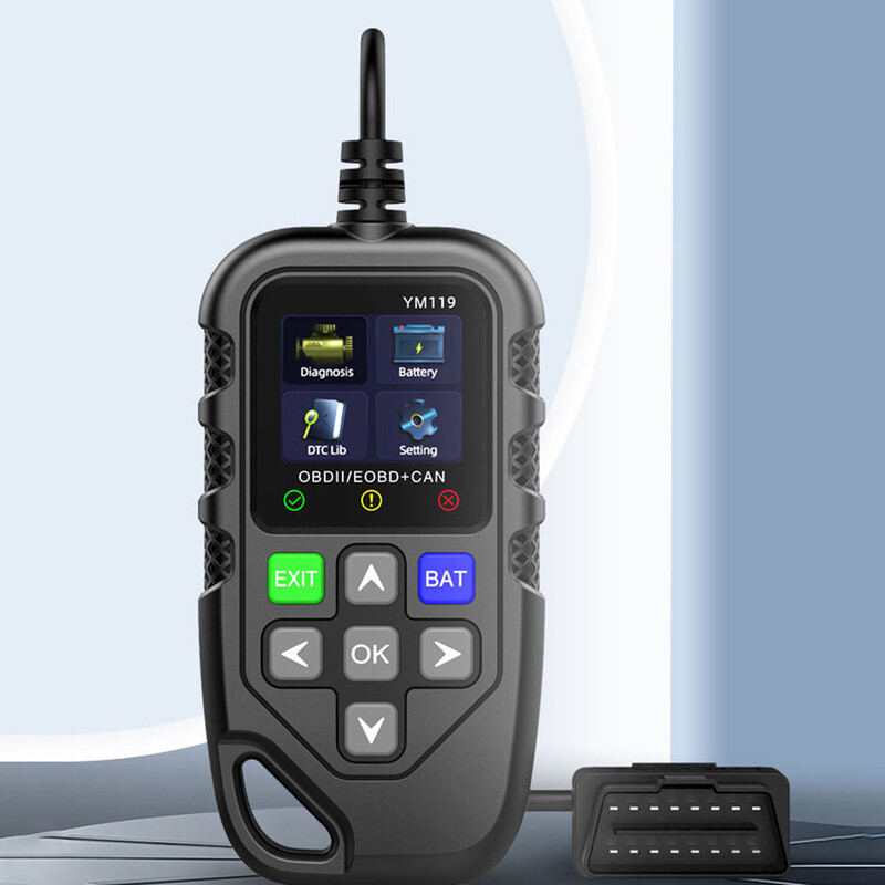 YM119 automobilių automatinės diagnostikos įrankis OBD2 kodų skaitytuvas OBDII skaitytuvas Veikia visiems automobiliams Daugiakalbis transporto priemonės informacijos skaitymas
