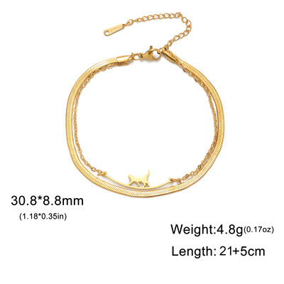 Kkjoy jauns vienkāršs nerūsējošā tērauda zelta krāsas kaķa pēdu ķēde dzīvnieku kuloni Čūsku ķēde potītes rotaslietas aksesuāri dzimšanas dienas dāvana