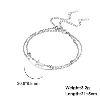 Kkjoy jauns vienkāršs nerūsējošā tērauda zelta krāsas kaķa pēdu ķēde dzīvnieku kuloni Čūsku ķēde potītes rotaslietas aksesuāri dzimšanas dienas dāvana