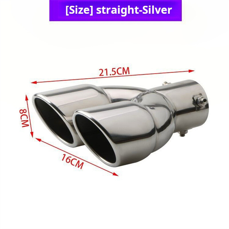 General Motors nerezová oceľ jednosmerný výfukový systém s dvoma výfukovými potrubiami, hrdlo výfuku, šikmé dvojité rovné ústie, upravené modré strieborné dvojité