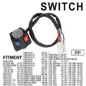 Comutator de aprindere pentru ghidon de motocicletă Comutator de claxon pornire electrică Buton de lumină departe pentru KTM Husqvarna EC EXC TE FE TX SXC