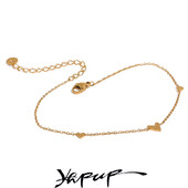 Yhpup rūsas necaurlaidīga nerūsējošā tērauda sirds ķēde Anklet zelta sudraba krāsā 18K PVD pārklājumu 2023. gada vasaras modes rotaslietas sievietēm