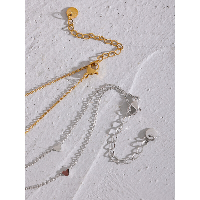 Yhpup rūsas necaurlaidīga nerūsējošā tērauda sirds ķēde Anklet zelta sudraba krāsā 18K PVD pārklājumu 2023. gada vasaras modes rotaslietas sievietēm