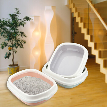 1 Σετ Anti-Splash Dog Toilet Toilet Cat Litter Box Τουαλέτα κατοικίδιων κατοικίδιων Δίσκος κρεβατιού για σκύλους γάτας με κουτί απορριμμάτων άμμου για εκπαίδευση περιττωμάτων