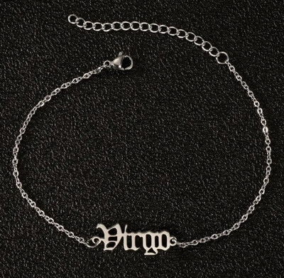 Zodiako ženklo pėdų grandinėlės apyrankė moterims Žvaigždyno nerūdijančio plieno vasaros paplūdimio kulkšnis Gimtadienio vakarėlio papuošalai Dovanos