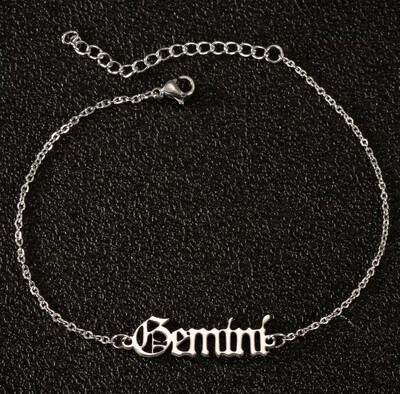 Zodiako ženklo pėdų grandinėlės apyrankė moterims Žvaigždyno nerūdijančio plieno vasaros paplūdimio kulkšnis Gimtadienio vakarėlio papuošalai Dovanos