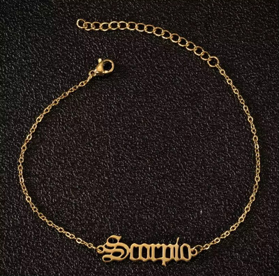 Zodiako ženklo pėdų grandinėlės apyrankė moterims Žvaigždyno nerūdijančio plieno vasaros paplūdimio kulkšnis Gimtadienio vakarėlio papuošalai Dovanos