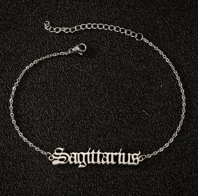 Zodiako ženklo pėdų grandinėlės apyrankė moterims Žvaigždyno nerūdijančio plieno vasaros paplūdimio kulkšnis Gimtadienio vakarėlio papuošalai Dovanos