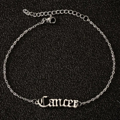 Zodiako ženklo pėdų grandinėlės apyrankė moterims Žvaigždyno nerūdijančio plieno vasaros paplūdimio kulkšnis Gimtadienio vakarėlio papuošalai Dovanos