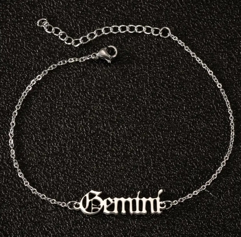 Zodiako ženklo pėdų grandinėlės apyrankė moterims Žvaigždyno nerūdijančio plieno vasaros paplūdimio kulkšnis Gimtadienio vakarėlio papuošalai Dovanos