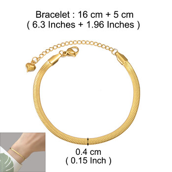 Anniyo 1Pece 21cm anklet ή 16cm βραχιόλια για γυναίκες κορίτσια Ανοξείδωτα κοσμήματα #000559