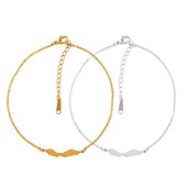 Anniyo 24cm + 5cm / Curacao žemėlapis moterų kulkšnies apyrankė mergaitėms, papuošalai iš nerūdijančio plieno #047521