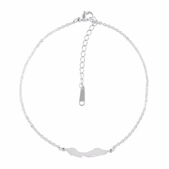 Anniyo 24cm + 5cm / Curacao Map Anklet για κορίτσια Ankleband Κοσμήματα από ανοξείδωτο ατσάλι #047521