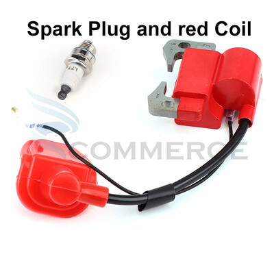 Sarkana/melna aizdedzes spole ar L7T aizdedzes sveci 43cc 47cc 49cc Mini Quad Pocket Dirt Bike ATV 2-taktu dzinēja piederumi