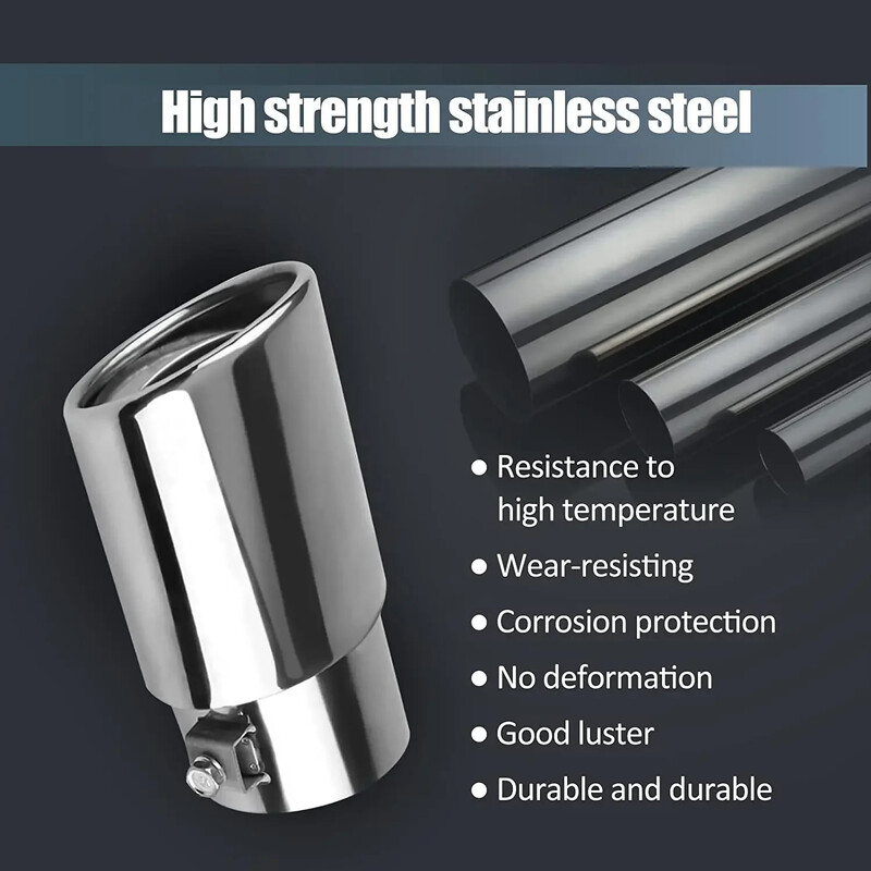 1 bucăți universale pentru mașină de evacuare auto vârf toba de eșapament țeavă din oțel inoxidabil ornamente cromate modificate mașină spate coadă gât garnitură accesorii