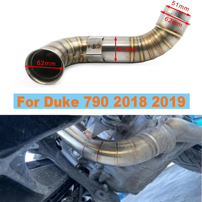 Escape Slip ant išmetimo duslintuvo vidurinės jungties vamzdis su šilumos skydeliu, skirtas Duke 790 2018 2019 Motociklų priedai Naujas pristatymas