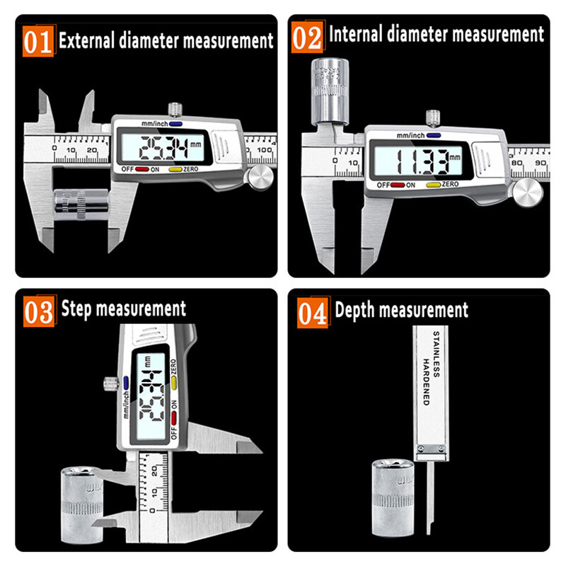 Matavimo įrankis nerūdijančio plieno skaitmeninis suportas 6 "150 mm Messschieber paquimetro matavimo priemonė Vernier Calipers