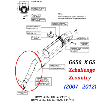 Σωληνάριο εξάτμισης για G650S G650X G650 GS Xchallenge 2007 έως 2012 Σιγαστήρας εξάτμισης μοτοσικλέτας Escape Pipe Middle DB-Killer