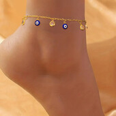 Nerūdijančio plieno kulkšnies populiarūs gaminiai Estetinė velnio akies pakabukų grandinėlė Minimalistinė kulkšnys moterims Papuošalai paplūdimio atostogos