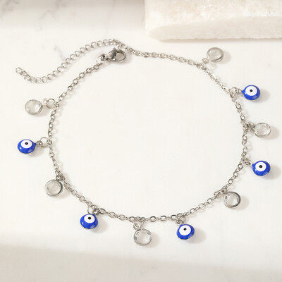 Nerūdijančio plieno kulkšnies populiarūs gaminiai Estetinė velnio akies pakabukų grandinėlė Minimalistinė kulkšnys moterims Papuošalai paplūdimio atostogos