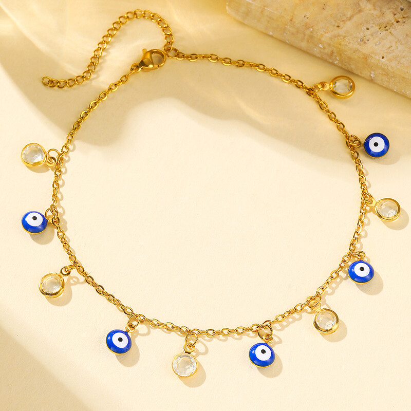 Nerūdijančio plieno kulkšnies populiarūs gaminiai Estetinė velnio akies pakabukų grandinėlė Minimalistinė kulkšnys moterims Papuošalai paplūdimio atostogos